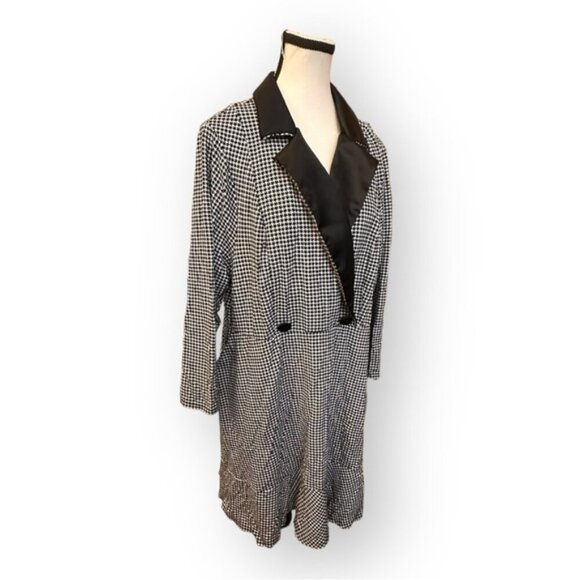 Women’s torrid 18 Houndstooth Mini Stretch Satin Tuxedo Dress XXL - Picture 8 of 16